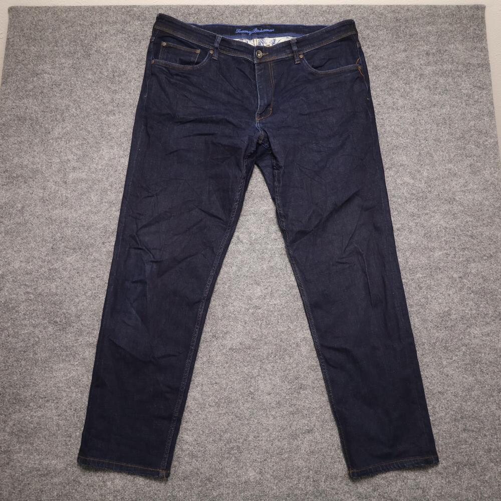 Tommy Bahama Jeans Mens 38x32 Blue Dark Wash Relaxed Straight Denim Pants